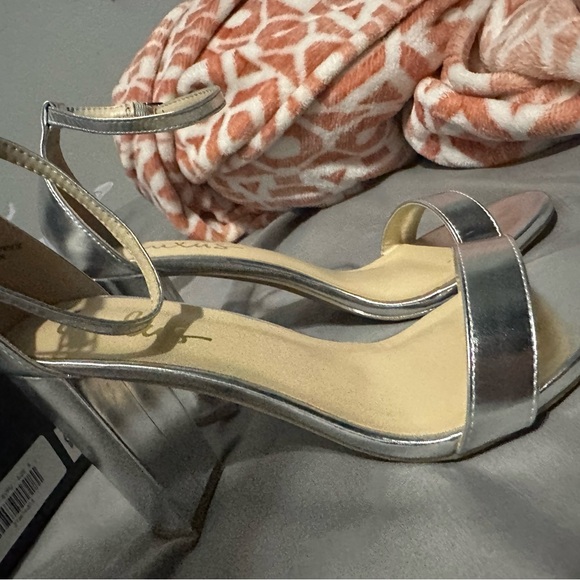 Silver Ankle Strap Lulus High Heels - Picture 3 of 3